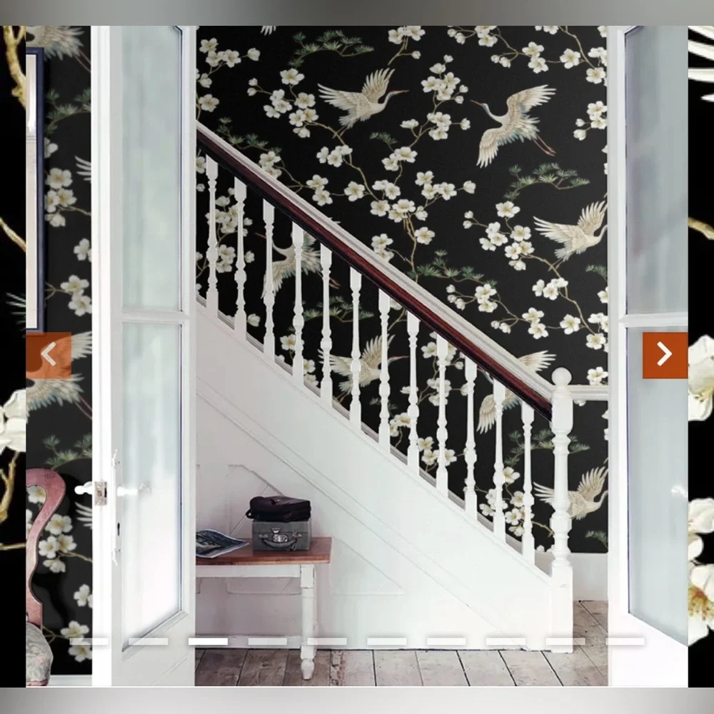 New Anthropologie Home Decor Carl Robinson Swothins Crane & Blossom Wallpaper